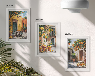 Mur de cadres Agrumes dans un jardin ensoleillé