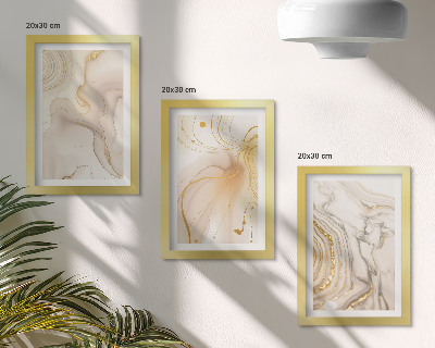 Lot de 3 tableaux Motifs abstraits subtils de peinture renversée