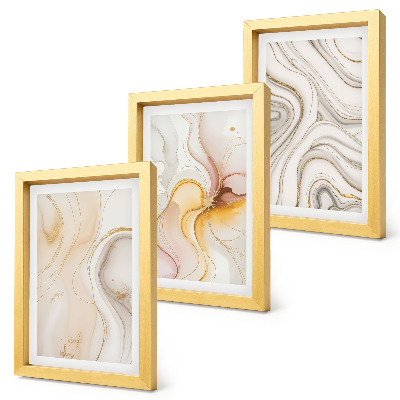 Ensemble de 3 tableaux Motifs abstraits chaleureux et élégants