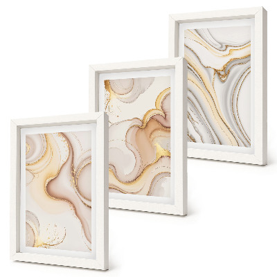 Lot de 3 tableaux Motifs abstraits linéaires pour une décoration élégante