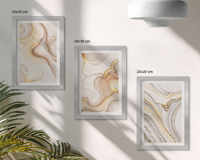 Lot de 3 tableaux Motifs abstraits linéaires pour une décoration élégante