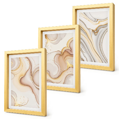Lot de 3 tableaux Motifs abstraits linéaires pour une décoration élégante