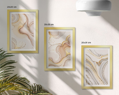 Lot de 3 tableaux Motifs abstraits linéaires pour une décoration élégante