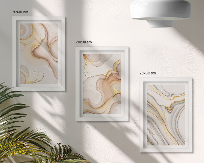Lot de 3 tableaux Motifs abstraits linéaires pour une décoration élégante