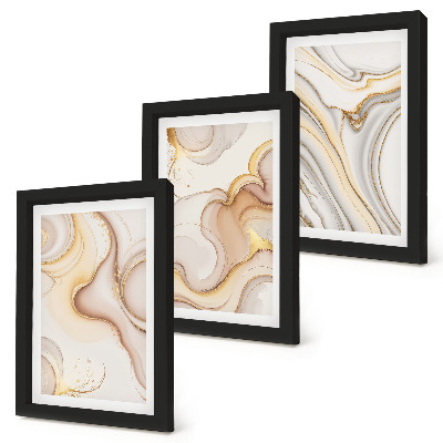 Lot de 3 tableaux Motifs abstraits linéaires pour une décoration élégante