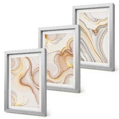 Lot de 3 tableaux Motifs abstraits linéaires pour une décoration élégante