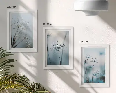 Tableaux Pissenlits délicats avec des gouttes d'eau lot de 3