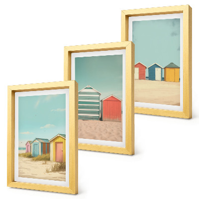 Mur de cadres Maisons de plage colorées sous le soleil d'été