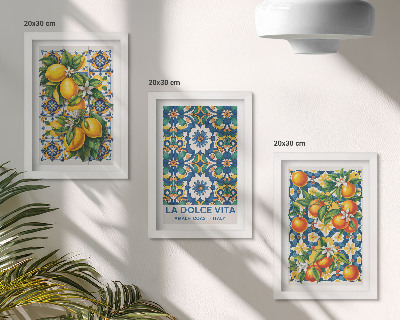 Mur de cadres Affiches aux agrumes et aux motifs abstraits colorés
