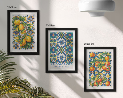 Mur de cadres Affiches aux agrumes et aux motifs abstraits colorés