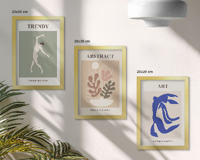 Ensemble de 3 tableaux Affiches élégantes de personnages et de plantes par Henri Matisse