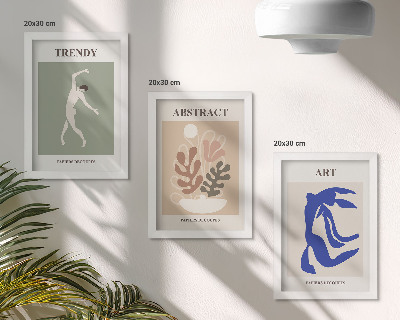 Ensemble de 3 tableaux Affiches élégantes de personnages et de plantes par Henri Matisse