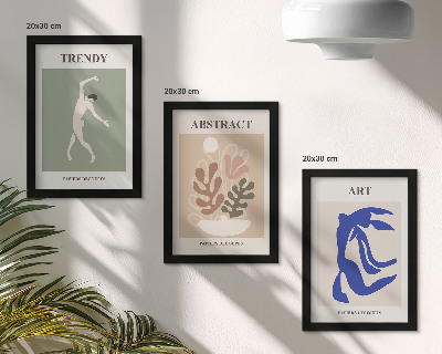 Ensemble de 3 tableaux Affiches élégantes de personnages et de plantes par Henri Matisse