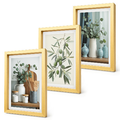 Mur de cadres Esthétique des olives vertes et des branches d'eucalyptus