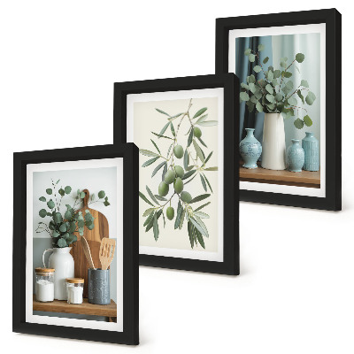 Mur de cadres Esthétique des olives vertes et des branches d'eucalyptus