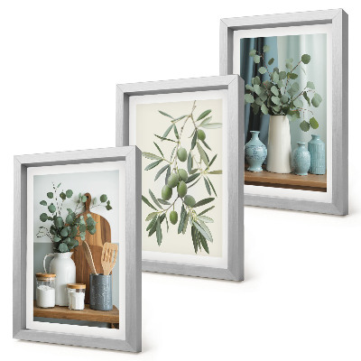 Mur de cadres Esthétique des olives vertes et des branches d'eucalyptus