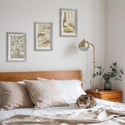 Lot de 3 tableaux Fleurs d'olivier et cocktails rustiques