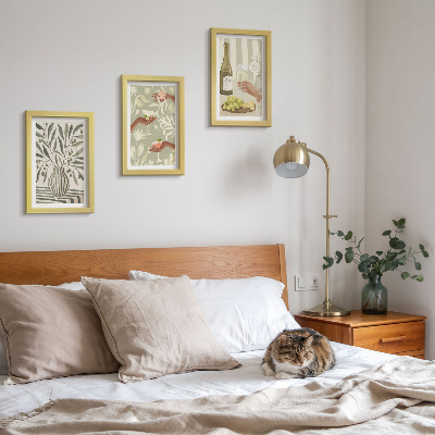 Lot de 3 tableaux Fleurs d'olivier et cocktails rustiques