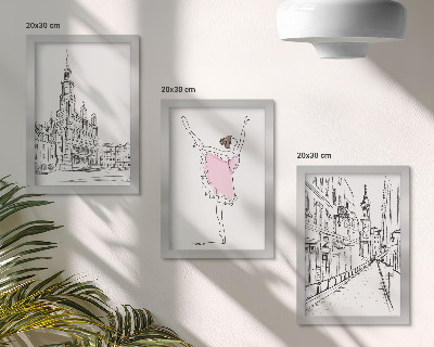 Lot de 3 tableaux Images élégantes de ballerines dansant et d'architecture