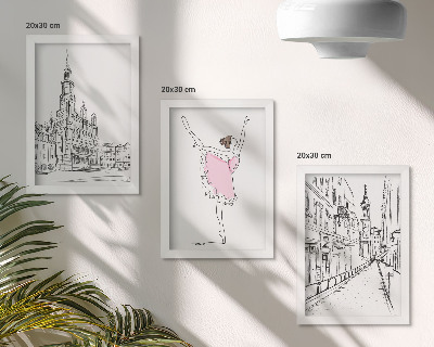 Lot de 3 tableaux Images élégantes de ballerines dansant et d'architecture
