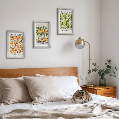 Ensemble de 3 tableaux motifs d'agrumes aux coloris frais et variés