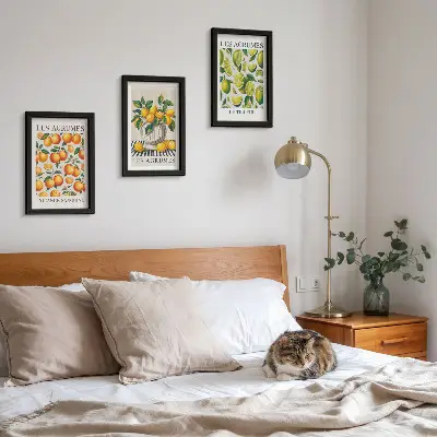 Ensemble de 3 tableaux motifs d'agrumes aux coloris frais et variés