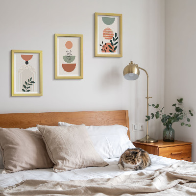 Mur de cadres Motifs végétaux aux formes et couleurs modernes
