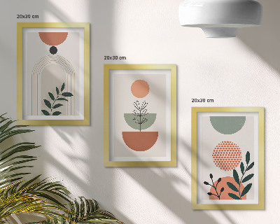 Mur de cadres Motifs végétaux aux formes et couleurs modernes