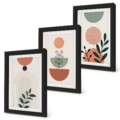 Mur de cadres Motifs végétaux aux formes et couleurs modernes