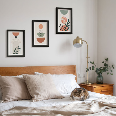 Mur de cadres Motifs végétaux aux formes et couleurs modernes