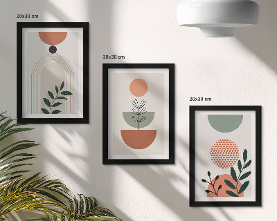 Mur de cadres Motifs végétaux aux formes et couleurs modernes