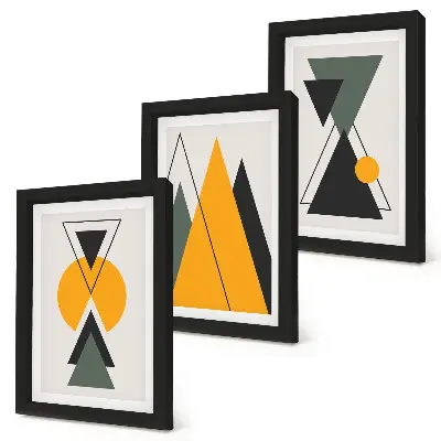 Formes géométriques abstraites ensemble de 3 tableaux