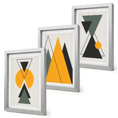Formes géométriques abstraites ensemble de 3 tableaux