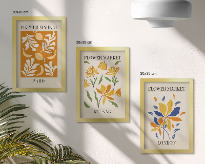 Mur de cadres Affiches florales Paris Milan Londres