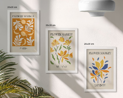 Mur de cadres Affiches florales Paris Milan Londres