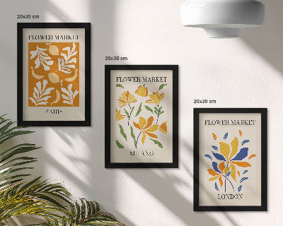 Mur de cadres Affiches florales Paris Milan Londres