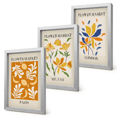 Mur de cadres Affiches florales Paris Milan Londres