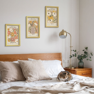 Lot de 3 tableaux Motifs floraux d'Amsterdam, de Paris et de Londres