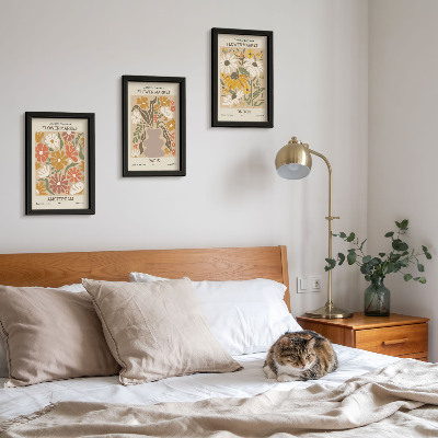 Lot de 3 tableaux Motifs floraux d'Amsterdam, de Paris et de Londres