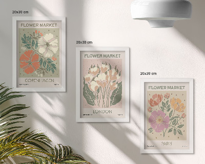 Mur de cadres Affiches florales Copenhague Londres Paris