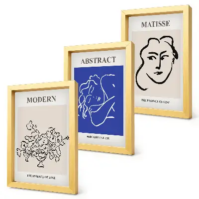 Mur de cadres avec affiches dans le style moderne et abstrait d'Henri Matisse