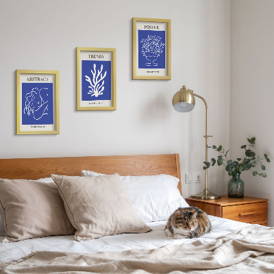 Lot de 3 tableaux Affiches bleues élégantes d'Henri Matisse