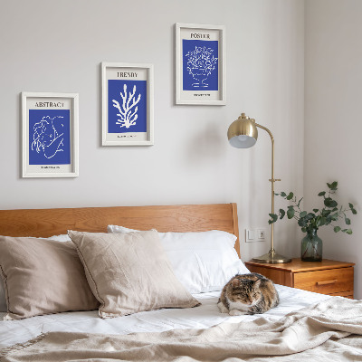 Lot de 3 tableaux Affiches bleues élégantes d'Henri Matisse