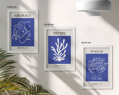 Lot de 3 tableaux Affiches bleues élégantes d'Henri Matisse