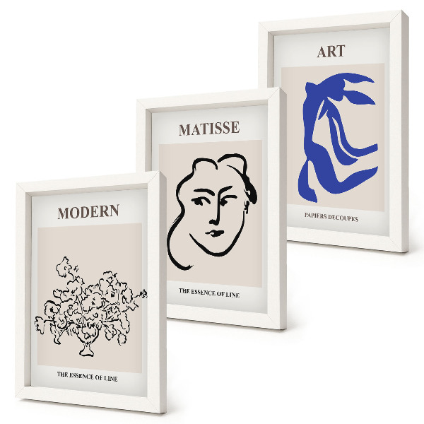 Mur de cadres Affiches abstraites dans le style minimaliste d'Henri Matisse