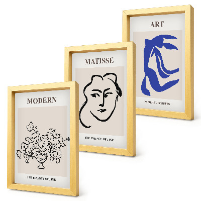 Mur de cadres Affiches abstraites dans le style minimaliste d'Henri Matisse