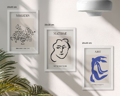 Mur de cadres Affiches abstraites dans le style minimaliste d'Henri Matisse