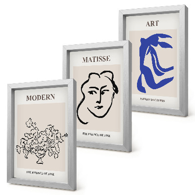 Mur de cadres Affiches abstraites dans le style minimaliste d'Henri Matisse