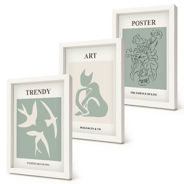 Lot de 3 tableaux Illustrations élégantes d'Henri Matisse
