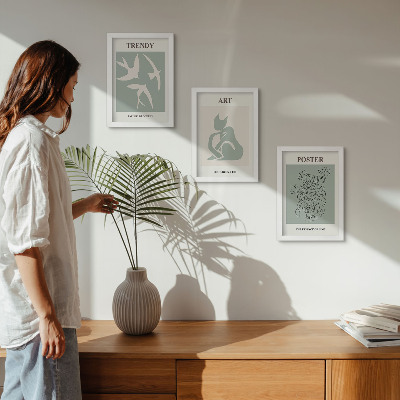 Lot de 3 tableaux Illustrations élégantes d'Henri Matisse